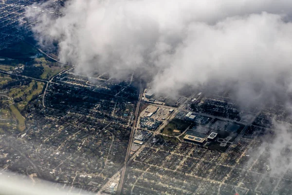 Una Vista Chicago Desde Aire Mientras Aterriza Chicago Illinois Estados — Foto de Stock