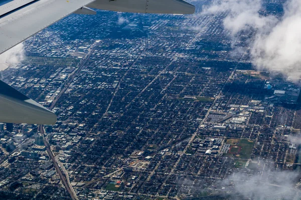 Ein Blick Auf Chicago Aus Der Luft Während Der Landung — Stockfoto