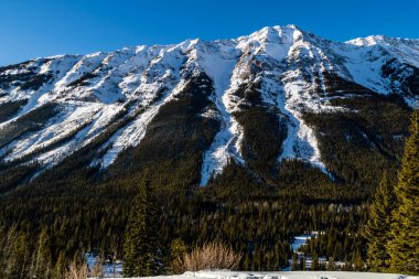 Kananaskis Dağları karla kaplıydı. Peter Lougheed İl Parkı