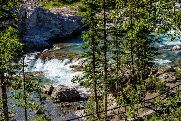 Eaux Fluides Rivière Elbow Aire Loisirs Provinciale Elbow Falls Alberta — Photo