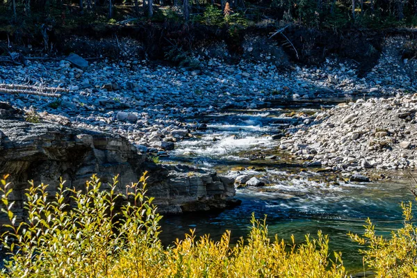 Eau Coule Long Rivière Livingston Aire Loisirs Provinciale Livingsting Falls — Photo