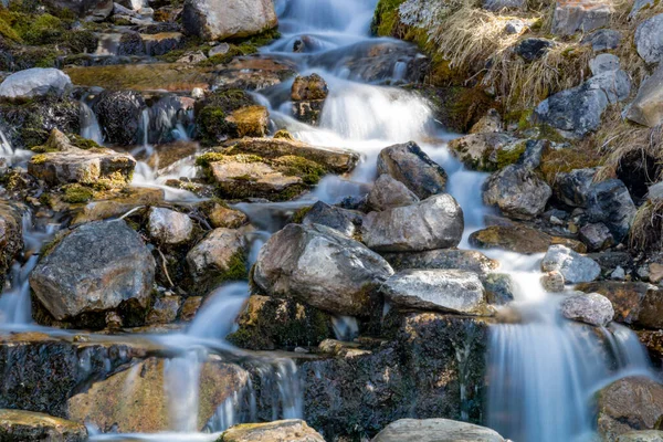 Hielo Nieve Aferran Shaunessy Falls Bow Valley Wildlife Park Alberta —  Fotos de Stock