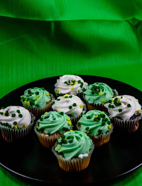 Colourful Cupcakes Celebrating Patrick Day Calgary Alberta Canada — Stock Photo, Image