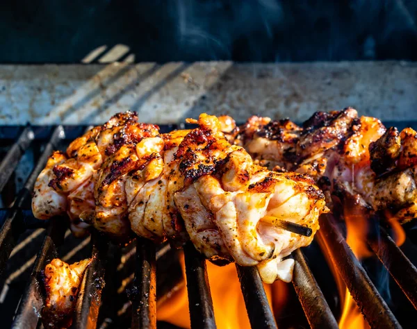 Vasárnapi Paradicsomos Csirke Kabab Grillen Calgary Alberta Kanada — Stock Fotó