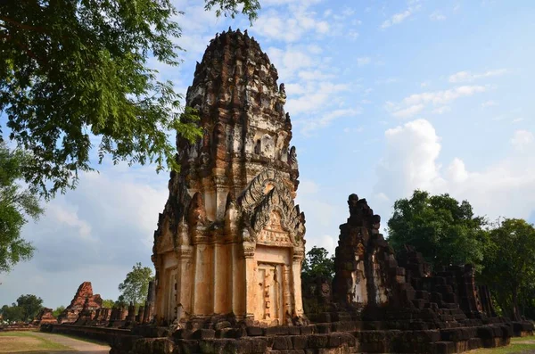 Krásné Ruiny Wat Phrapai Luang Sukhothai — Stock fotografie