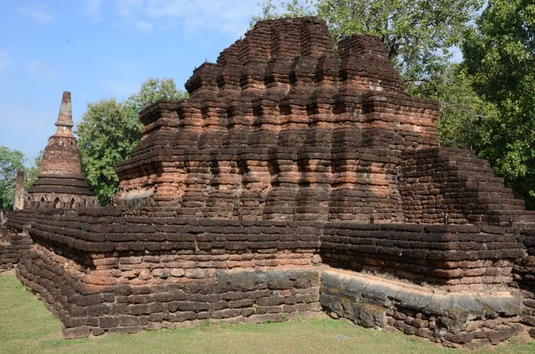 Ruiner Den Tidigare Ordinationshallen Wat Phra Kaew Kamphaeng Phet — Stockfoto