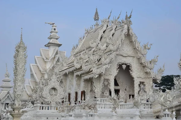 Wat Rong Khun Όμορφος Λευκός Ναός Στο Chiang Rai — Φωτογραφία Αρχείου