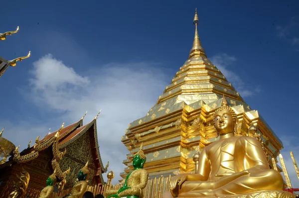 Wat Phra Doi Suthep Chiang Mai Der Wohl Schönste Tempel — Stockfoto