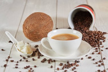 Kurşun geçirmez kahve ve tablo Hindistan cevizi