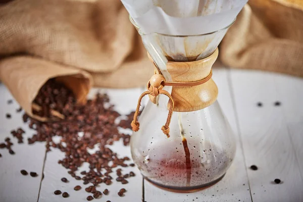 Third wave coffee chemex glass and drip kettle