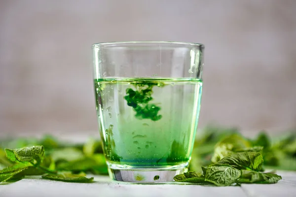 Chlorophyll detox drink with green mint — Stock Photo, Image