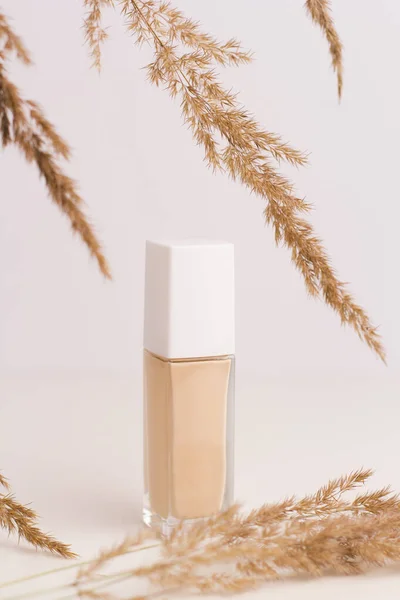 Produit Cosmétique Pour Maquillage Bouteille Crème Fond Teint Liquide Sans — Photo