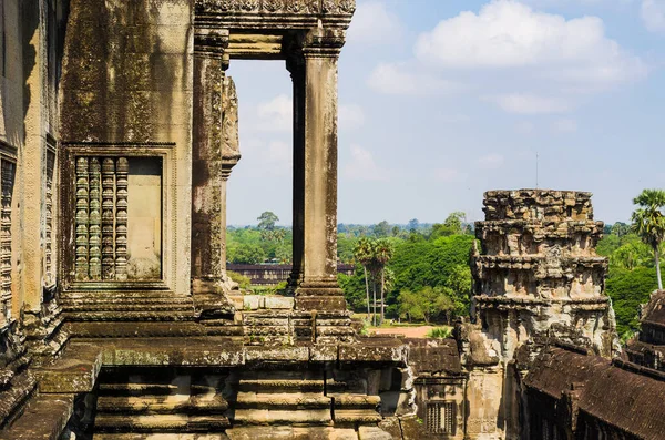 Den Övre Terrassen Vid Angkor Wat Tempel Kambodja — Stockfoto