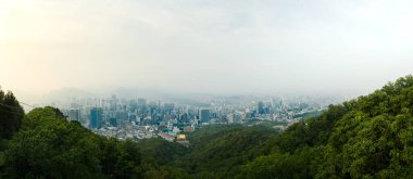 Seul 'den Seul Panoraması TV kule teleferiği, Namsan Dağı, Güney Kore