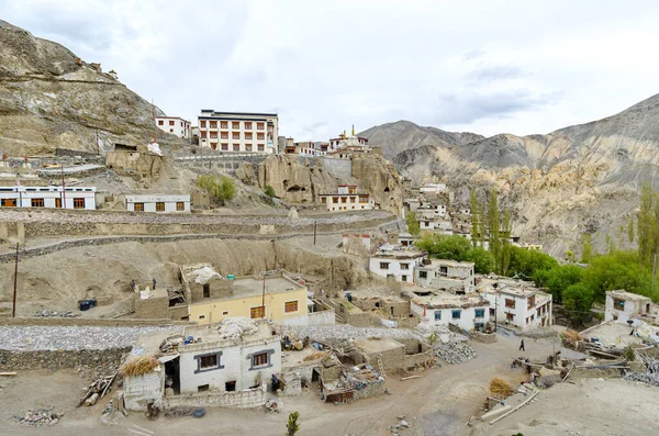 Panorama Leh Capital Território União Ladakh Índia Himalaia Com Casas — Fotografia de Stock
