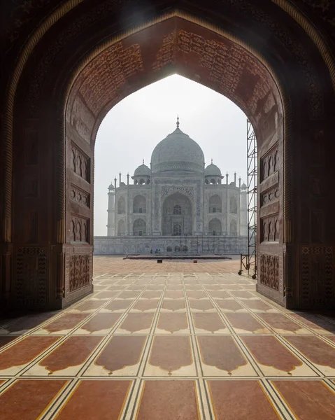 Agra Inde Mai 2015 Perspective Mausolée Principal Taj Mahal Depuis — Photo