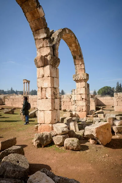 Palacio Omeya Anjar Encuentra Antiguo Asentamiento Romano Con Baños Termales — Foto de Stock