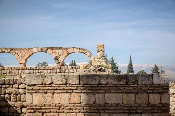 Palacio Omeya Anjar Encuentra Antiguo Asentamiento Romano Con Baños Termales — Foto de Stock