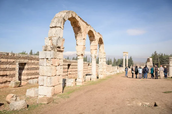 Palacio Omeya Anjar Encuentra Antiguo Asentamiento Romano Con Baños Termales — Foto de Stock