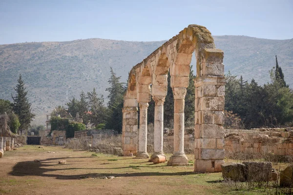 Palacio Omeya Anjar Encuentra Antiguo Asentamiento Romano Con Baños Termales — Foto de Stock