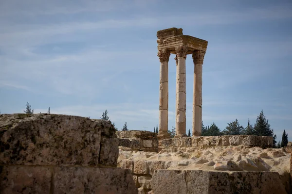 Palacio Omeya Anjar Encuentra Antiguo Asentamiento Romano Con Baños Termales — Foto de Stock