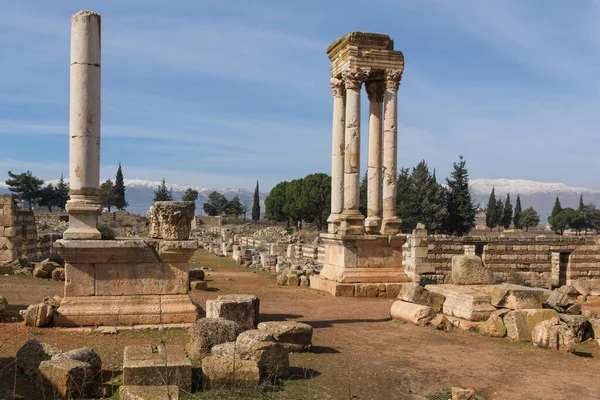 Anjar Palácio Omíada Senta Antigo Assentamento Romano Com Banhos Termais — Fotografia de Stock