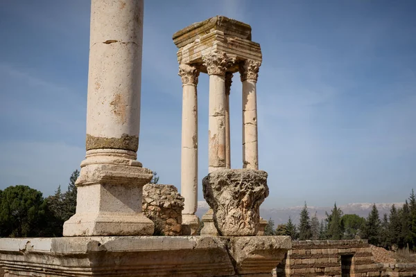 Palacio Omeya Anjar Encuentra Antiguo Asentamiento Romano Con Baños Termales — Foto de Stock