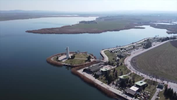 Lago Mogan Golbasi Ankara Turquía Vista Aérea Torre Del Lago — Vídeos de Stock