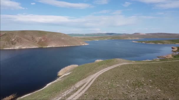 Dikilitas Goleti Dikilitas Golbasi Ankara Imágenes Aéreas Costeras Del Atardecer — Vídeos de Stock