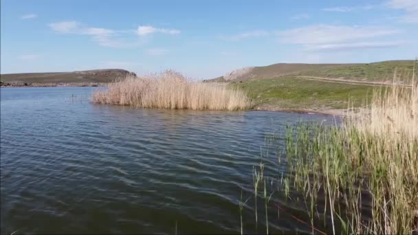 Dikilitas Goleti Dikilitas Golbasi Ankara Aerial Shore Sunset Images Lake — Stock Video