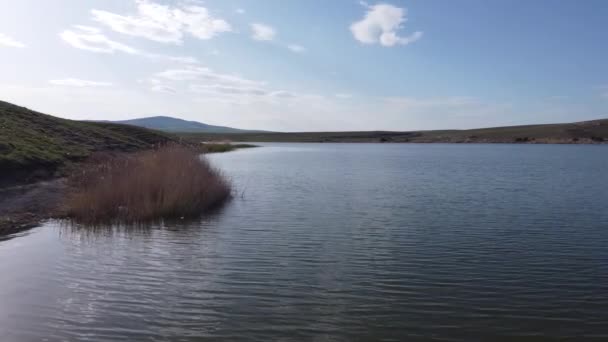 Dikilitas Goleti Dikilitas Golbasi Ankara Flyg Och Strandsolnedgången Bilder Sjön — Stockvideo