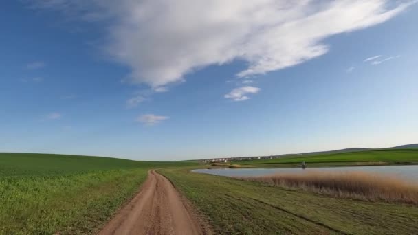 Dikilitas Goleti Dikilitas Golbasi Ankara Zonsondergang Vanuit Lucht Vanaf Kust — Stockvideo