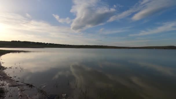 Dikilitas Goleti Dikilitas Golbasi Ankara Images Aériennes Coucher Soleil Lac — Video