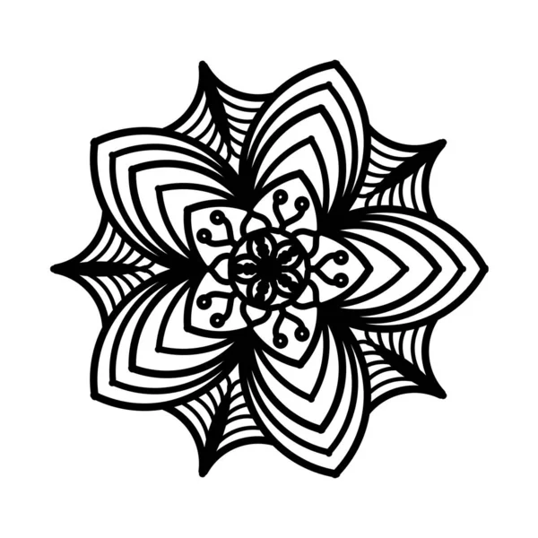 Mandala Abstrait Sur Fond Blanc Carte Vœux Invitation Tatouage Modèle — Photo