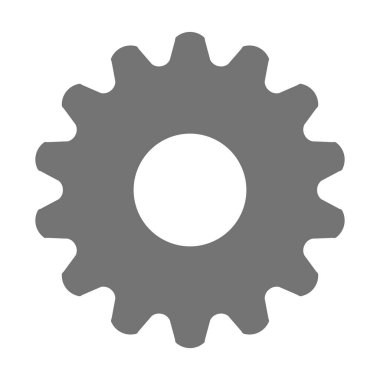 Beyaz arkaplanda dişli veya dişli simgesi.