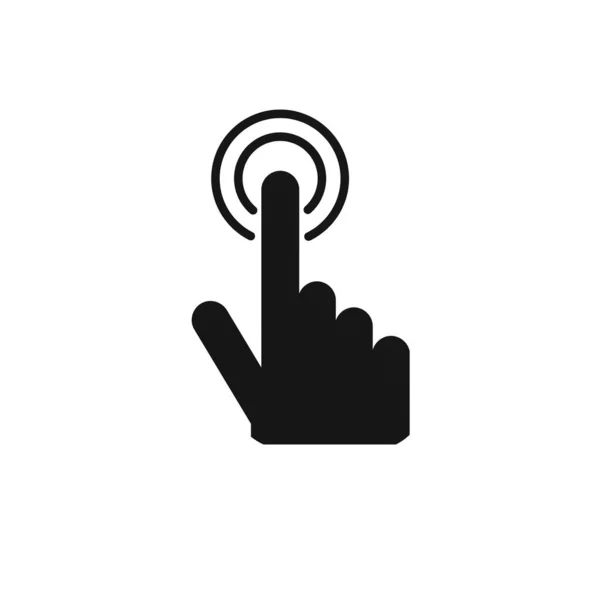 Hand Touching Icon White Background — Stock Photo, Image