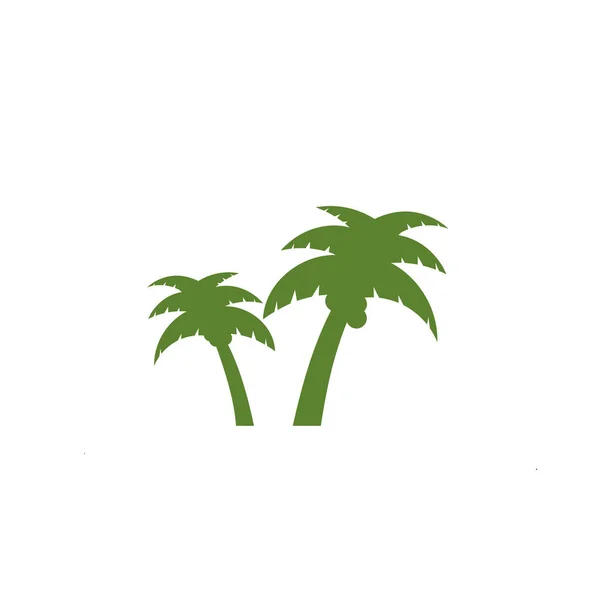 白色背景的棕榈树图标 — 图库照片