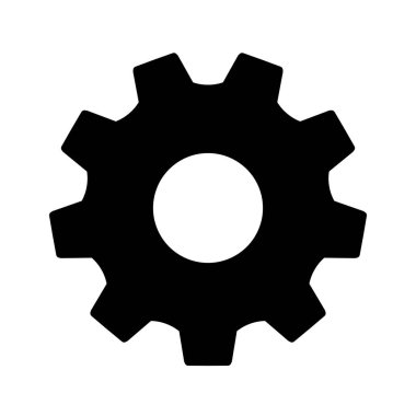 Beyaz arkaplanda dişli veya dişli simgesi.