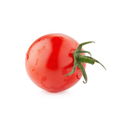 Beyaz arka planda izole edilmiş taze domatesler..