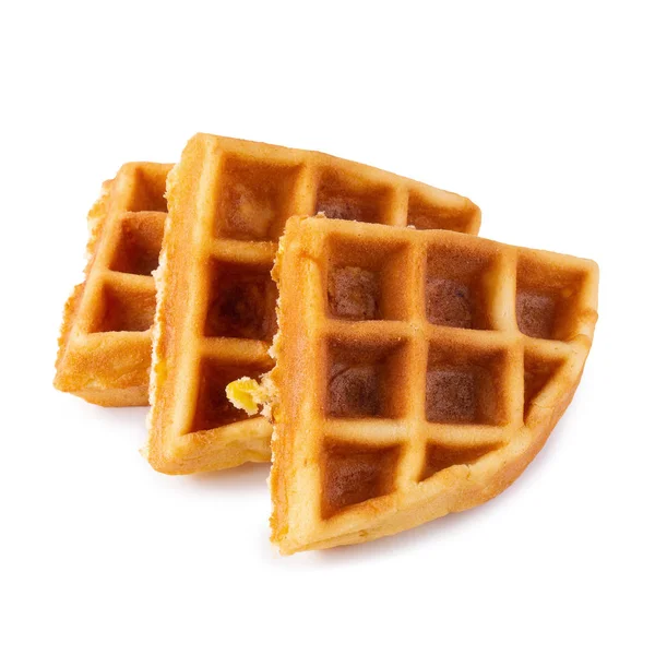 Frisch gebackene Waffeln isoliert über weißem Hintergrund. — Stockfoto