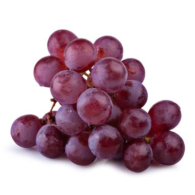 Beyaz arkaplanda izole edilmiş kırmızı üzümler.