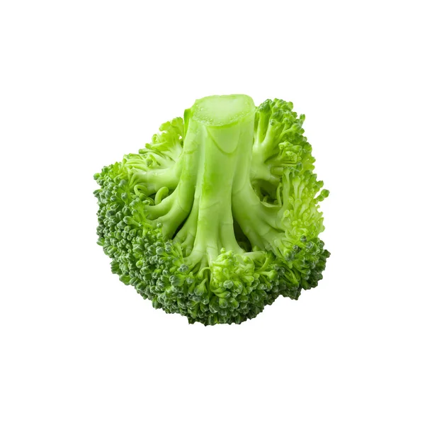 Friss brokkoli blokkok a főzéshez, elszigetelt fehér háttér felett — Stock Fotó