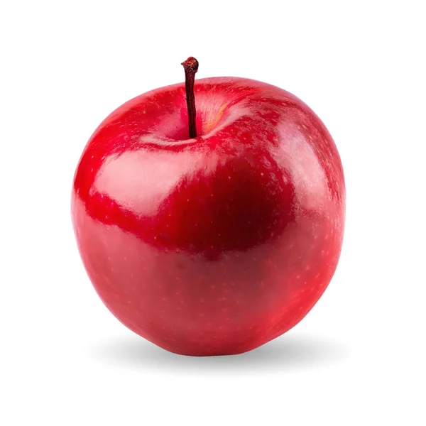 Pomme rouge morceaux entiers isolés sur fond blanc — Photo