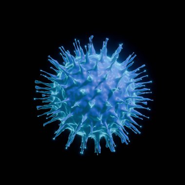 Coronavirus 2019-ncov Mikroskop virüsü yaklaşıyor. 3d oluşturma.