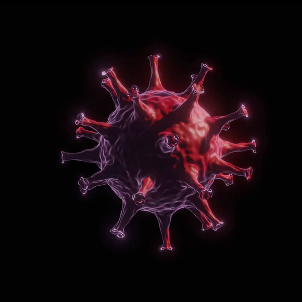 Virus Del Microscopio Coronavirus 2019 Ncov Vicino Rendering — Foto Stock