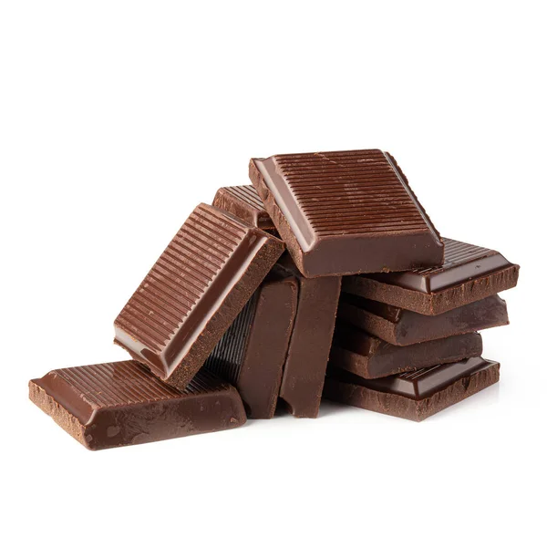 Dark Chocolate Bar Isolated White Background — Stock Photo, Image