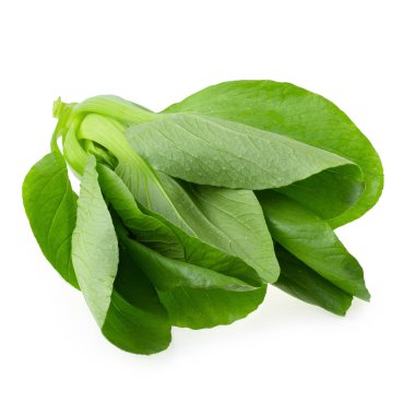 Beyaz arka planda izole bok Choy lahana.