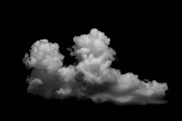 White Cloud Isolated Black Background Realistic Cloud — Stock Photo, Image