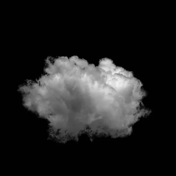 Біла Хмара Ізольована Чорному Фоні Реалістична Хмара — стокове фото