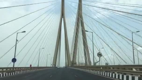 View Bandra Worli Sea Link Has Been Recorded Car While — Stock Video